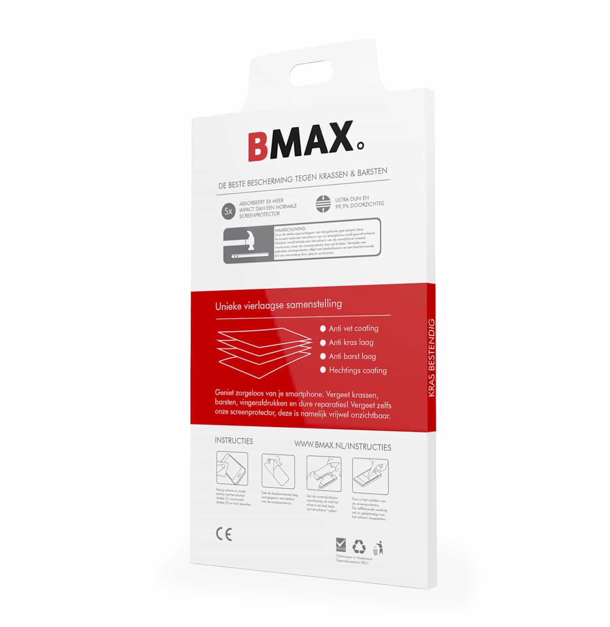 achterkant verpakking BMAX screenprotector